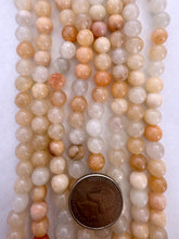 peach quartz, 8mm round, 15" strand,  SOLD PER STRAND