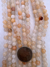 peach quartz, 6mm round, 15" strand,  SOLD PER STRAND