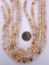 peach quartz, 6mm round, 15" strand,  SOLD PER STRAND