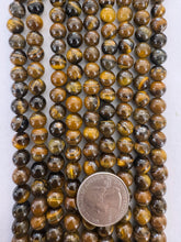 tiger eye, 8mm round, 15" strand,  SOLD PER STRAND