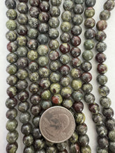 dragon blood jasper, 8mm round, 15" strand,  SOLD PER STRAND