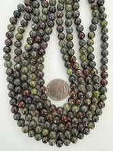 dragon blood jasper, 8mm round, 15" strand,  SOLD PER STRAND