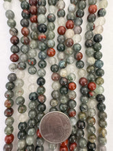 gray bloodstone, 6mm round, 15" strand,  SOLD PER STRAND