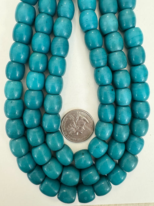 dark teal blue, single color, vintage look glass, 12mm barrel, 15