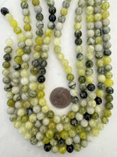 yellow turquoise, 8mm round, 15" strand,  SOLD PER STRAND