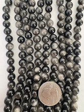 obsidian, 8mm round, 15" strand,  SOLD PER STRAND