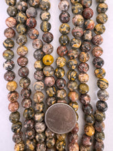 red leopard skin jasper, 8mm round, 15" strand,  SOLD PER STRAND