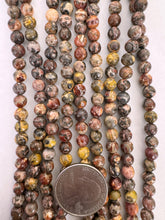 red leopard skin jasper, 6mm round, 15" strand,  SOLD PER STRAND