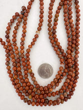 red poppy jasper, 6mm round, 15" strand,  SOLD PER STRAND