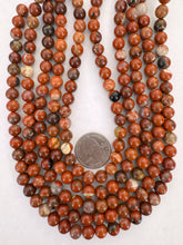red poppy jasper, 8mm round, 15" strand,  SOLD PER STRAND