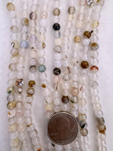 inclusions white agate, 6mm round, 15" strand,  SOLD PER STRAND
