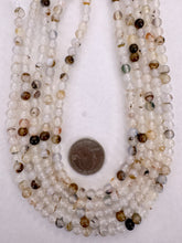 inclusions white agate, 6mm round, 15" strand,  SOLD PER STRAND