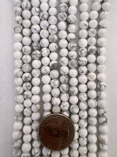howlite, 6mm round, 15" strand,  SOLD PER STRAND