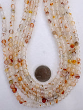 pale orange agate, 6mm round, 15" strand,  SOLD PER STRAND