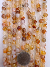 pale orange agate, 8mm round, 15" strand,  SOLD PER STRAND