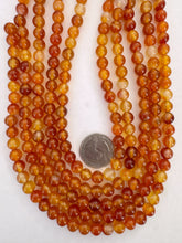 carnelian, 8mm round, 15" strand,  SOLD PER STRAND