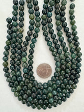 blue green bloodstone, 8mm round, 15" strand,  SOLD PER STRAND