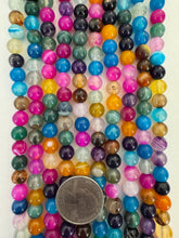 color enhanced agate: bright fall tones mix, 8mm round, 15" strand,  SOLD PER STRAND