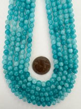 bright blue amazonite, 6mm round, 15" strand,  SOLD PER STRAND