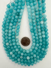 bright blue amazonite, 8mm round, 15" strand,  SOLD PER STRAND