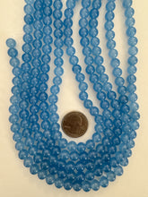 color enhanced calcedony: pale blue, 8mm round, 15" strand,  SOLD PER STRAND
