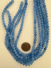 color enhanced calcedony: pale blue, 6mm round, 15" strand,  SOLD PER STRAND