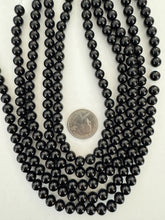 onyx, 8mm round, 15" strand,  SOLD PER STRAND