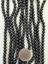 onyx, 6mm round, 15" strand,  SOLD PER STRAND