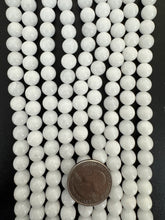 white jade, 8mm round, 15" strand,  SOLD PER STRAND