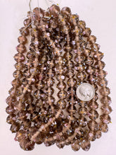 dark pale red purple blue white pink metallic copper swirl dotted, vintage look glass, 15x12mm rondelle mix, 15" strand, sold per strand