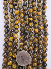 tiger eye, 8mm round, 15" strand,  SOLD PER STRAND
