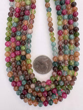 color enhanced quartz: magenta fall tones mix, 6mm round, 15" strand,  SOLD PER STRAND
