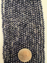 blue goldstone, 4mm faceted round, 15" strand,  SOLD PER STRAND