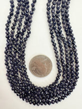 blue goldstone, 4mm faceted round, 15" strand,  SOLD PER STRAND