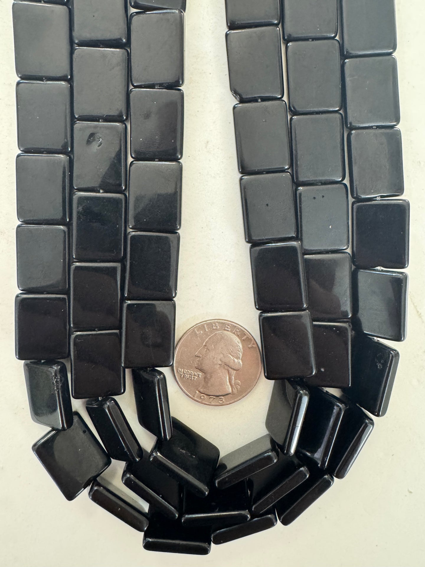 black, single color, vintage look glass, 17x13x3mm rectangle, 15