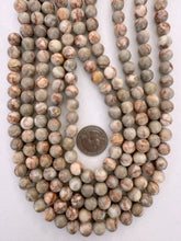 red line jasper, semi dull finish, 10mm round, 15" strand, SOLD PER STRAND