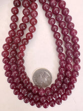 color enhanced dark ruby red quartz, 8mm round, 15" strand, sold per strand