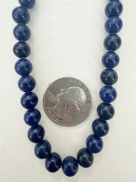color enhanced dark blue quartz, 8mm round, 15