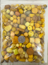 yellow mix, vintage look resin beads 3 pound bag closeout lot