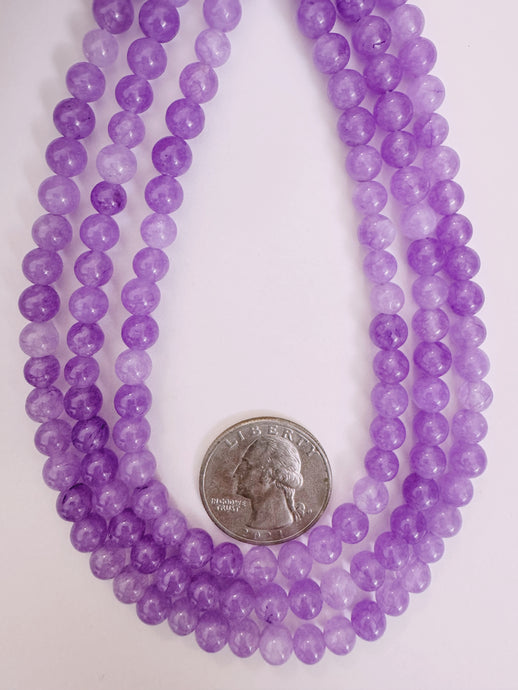 light pale electric lavender color enhanced quartz, 6mm round, 15