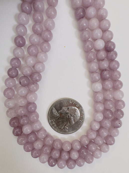 dark pale lavender color enhanced quartz, 6mm round, 15
