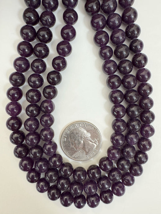 dark royal purple enhanced quartz, 8mm round, 15