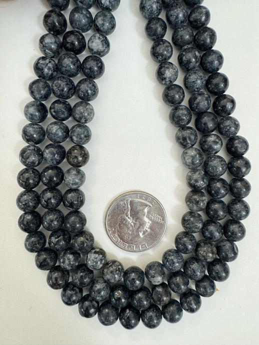 dark gray blue color enhanced serpentine, 8mm round, 15