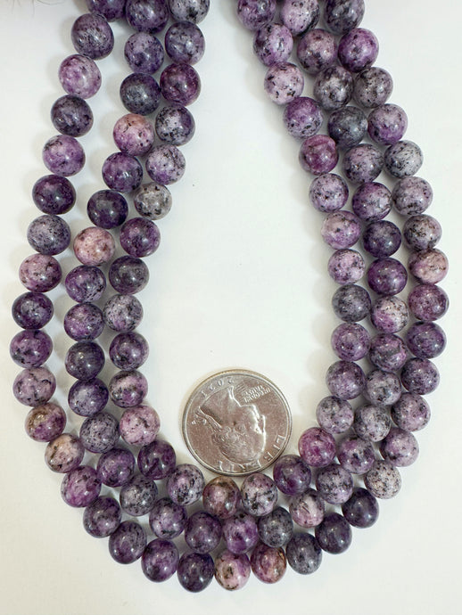 grape purple color enhanced serpentine, 8mm round, 15