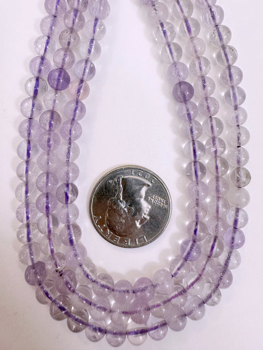 amethyst, 6mm round, 15