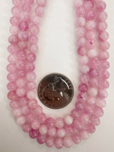light magenta pink color enhanced quartz, 6mm round, 15" strand, sold per strand