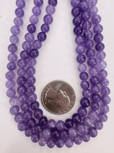 royal purple color enhanced quartz, 6mm round, 15" strand, sold per strand (batch 1)