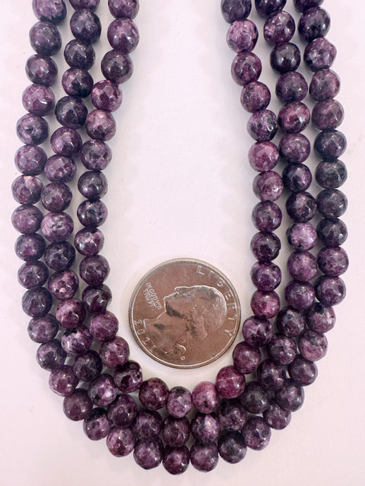 royal purple color enhanced serpentine, 6mm faceted round, 15
