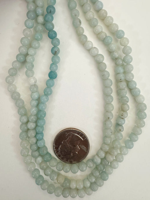 amazonite, 5mm round, 15