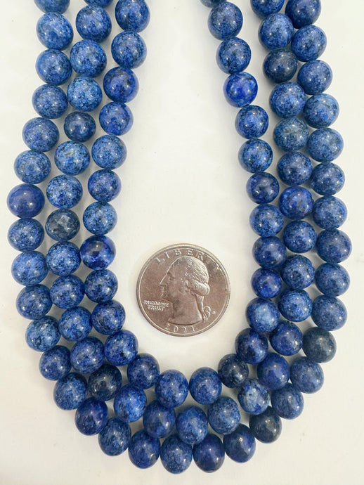 dark blueberry blue color enhanced serpentine, 8mm round, 15